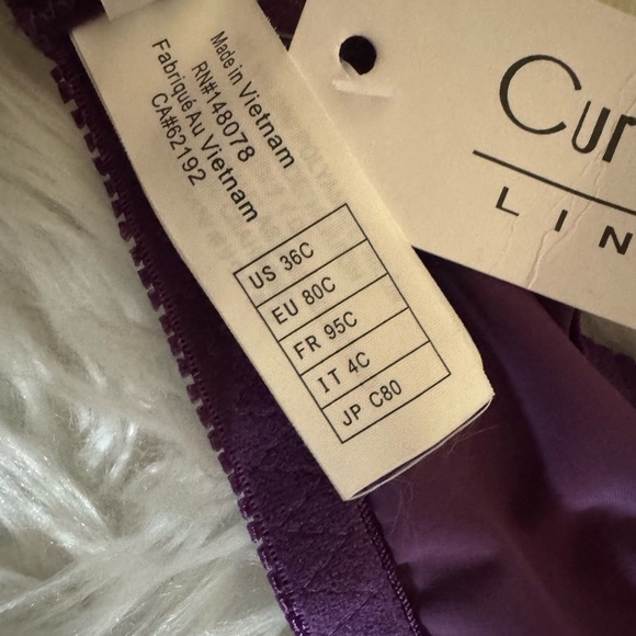 Curve Muse Minimizer unlined underwire bra with lace Size 36C Purple New - Picture 12 of 15